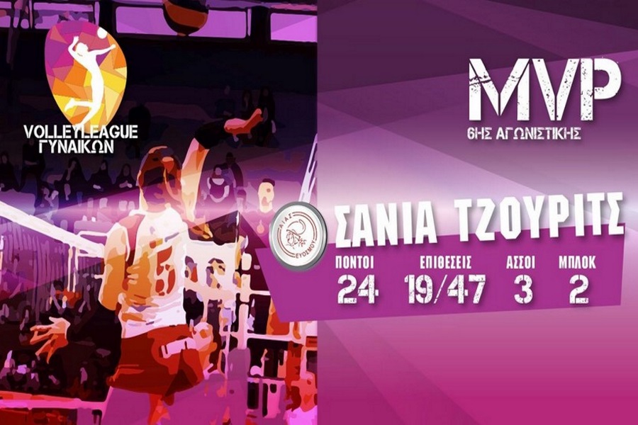 Volley League Γυναικών : MVP η Τζούριτς