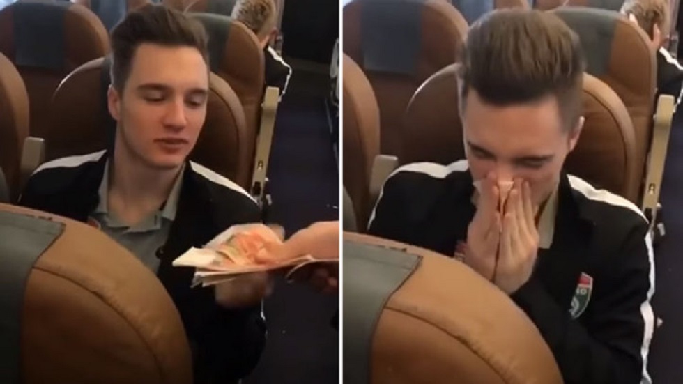 Ρώσος ποδοσφαιριστής σκούπισε τη μύτη του με χαρτονόμισμα 5.000 ρουβλίων (vid)