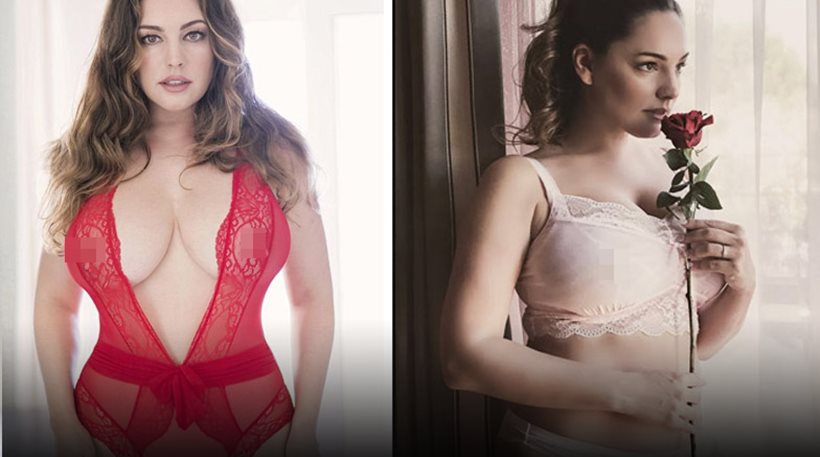 Η Kelly Brook ντύνει τις χυμώδεις καμπύλες της με σέξι δαντέλες