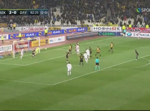 ΑΕΚ – Ολυμπιακός : Το 2-1 από τον Ταχτσίδη! (vid)