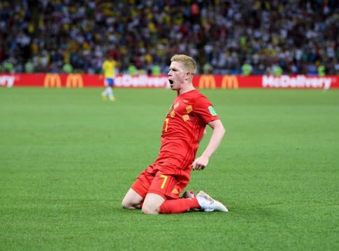 Υπέροχο σουτ του Ντε Μπρόινε και 2-0 για το Βέλγιο (vid)