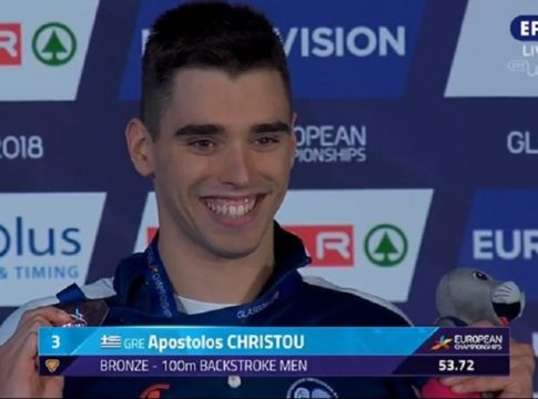 Χάλκινο Μετάλλιο στα 100μ. ύπτιο ο Χρήστου!