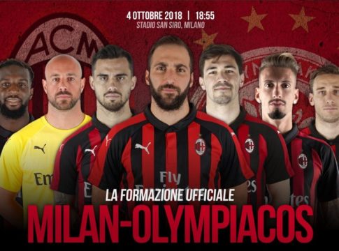 Με Ιγκουαΐν η εντεκάδα της Μίλαν απέναντι στον Ολυμπιακό