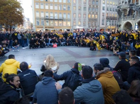 «Κιτρίνισε» το Μόναχο από φίλους της ΑΕΚ (vid)