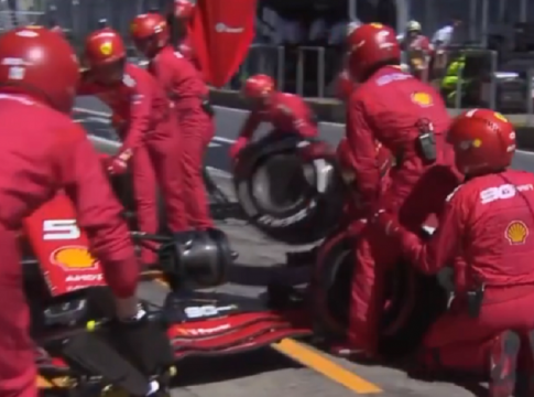 Απίθανη γκάφα της Ferrari: Ξέχασαν τα ελαστικά του Φέτελ στο πιτ στοπ (vid)