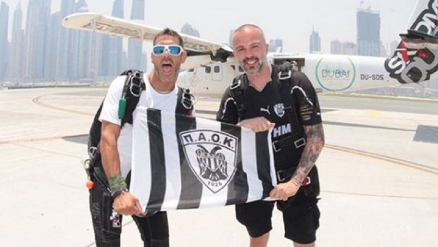 Οπαδός του ΠΑΟΚ με την κούπα στα… 13.000 πόδια (vid)