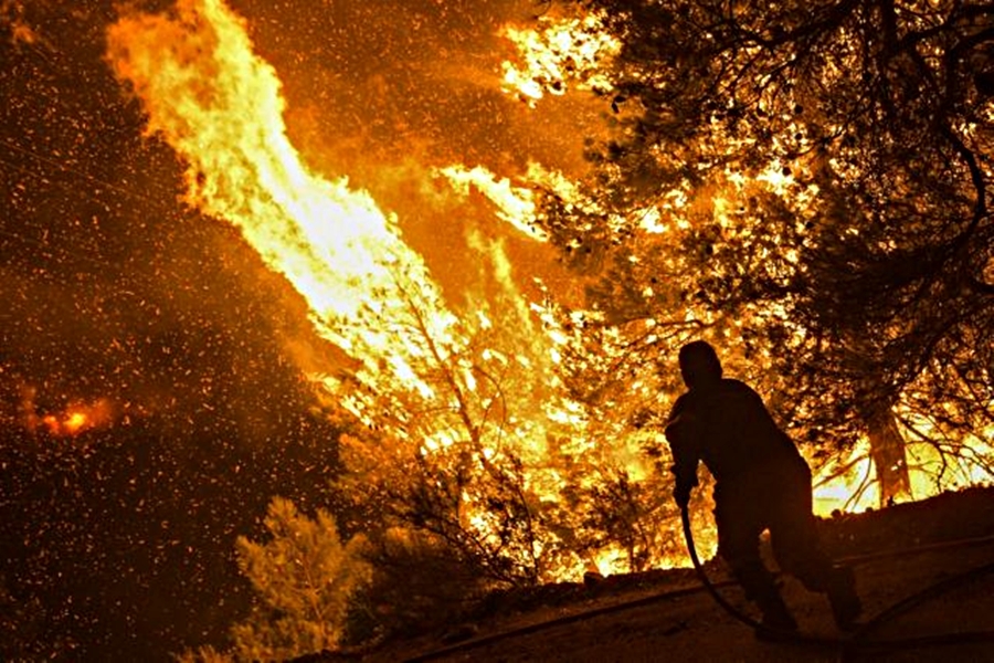Φωτιά στην Εύβοια: Καρέ – καρέ η ολονύχτια «μάχη» (pics)