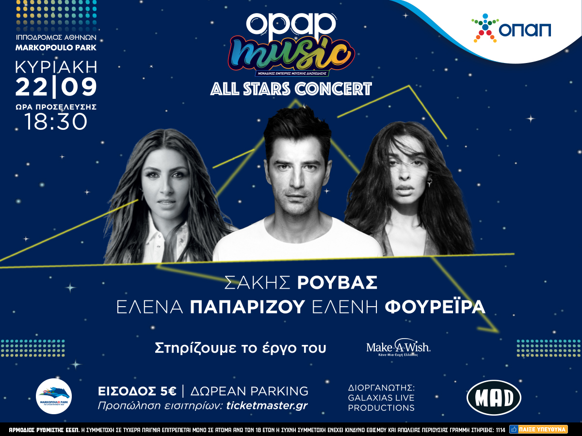 All Stars Concert: Όσα πρέπει να γνωρίζετε για τη μοναδική κοινή εμφάνιση Σάκη Ρουβά, Έλενας Παπαρίζου, Ελένης Φουρέιρα