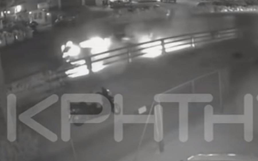 Βίντεο: Καρέ-καρέ το σοκαριστικό τροχαίο με δικυκλιστή στην Κρήτη
