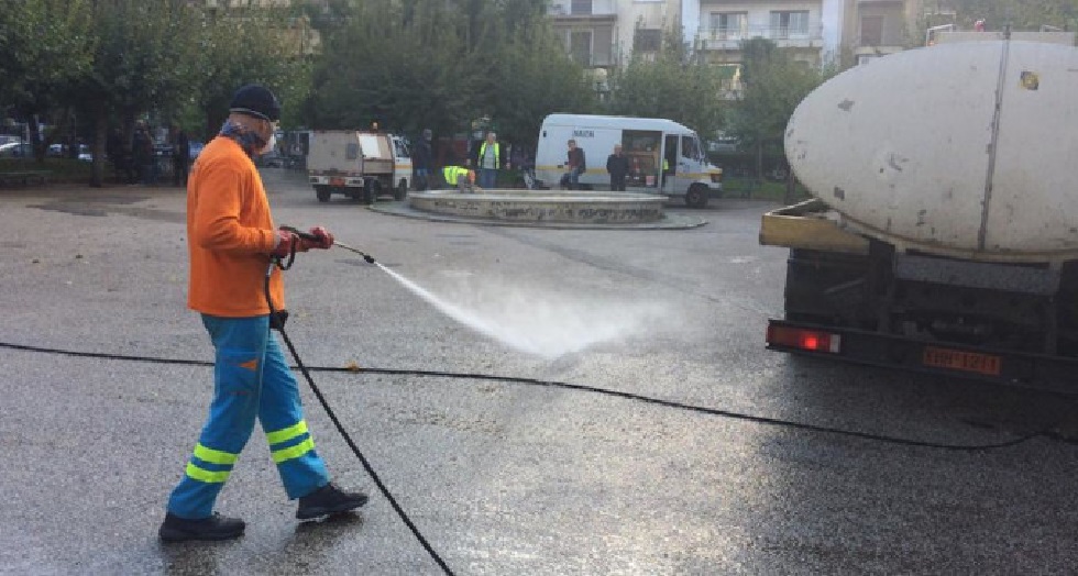 Επιχείρηση καθαριότητας στην Κυψέλη από τον Δήμο Αθηναίων