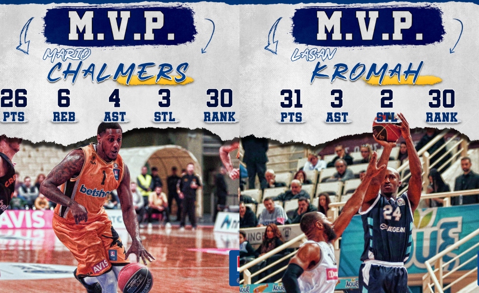 Basket League: Τσάλμερς και Κρομά οι MVP της 18ης αγωνιστικής