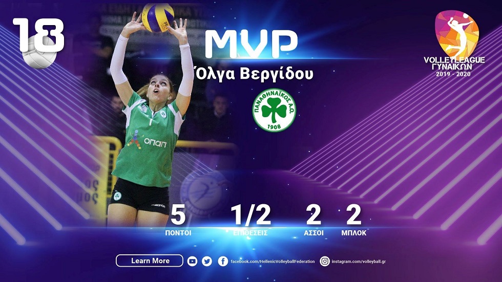 Η Βεργίδου MVP της 18ης αγωνιστικής