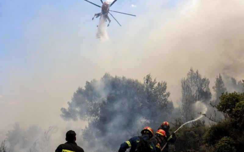 Μαίνεται η πυρκαγιά στις Κεχριές – Επί τόπου ο Ν. Χαρδαλιάς