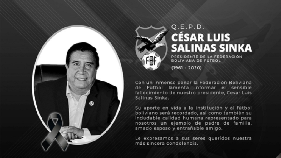 Πέθανε από κορωνοϊό ο πρόεδρος της ποδοσφαιρικής ομοσπονδίας της Βολιβίας (Pic)