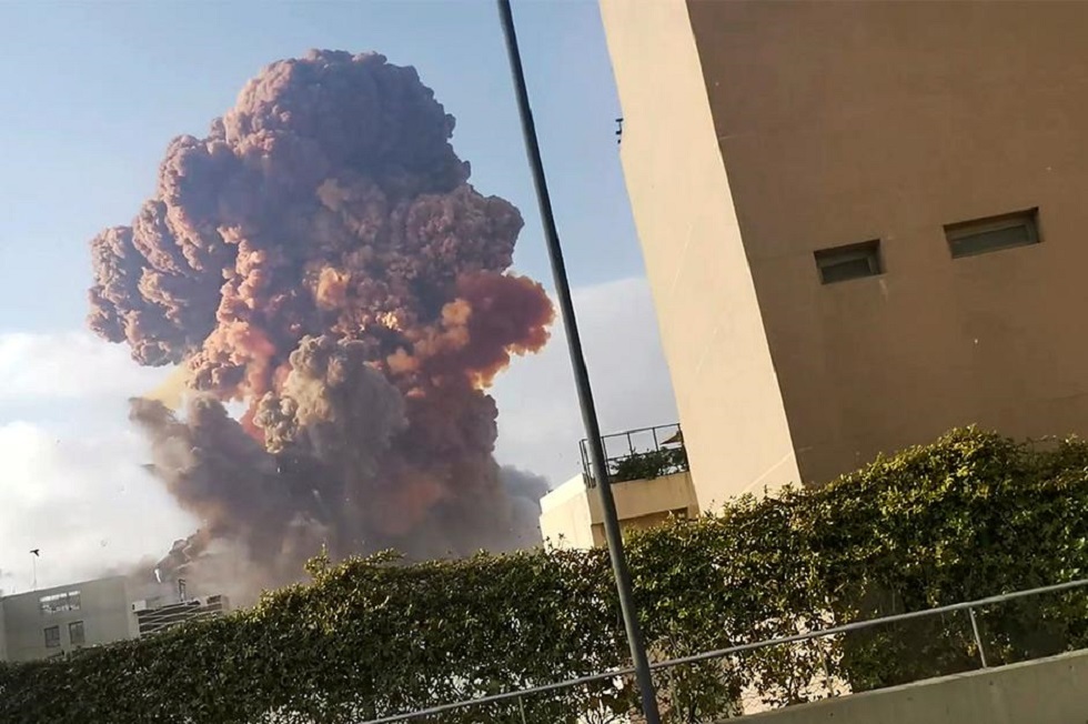 Συνταρακτικό : Η στιγμή της φονικής έκρηξης στην Βηρυτό σε αργή κίνηση