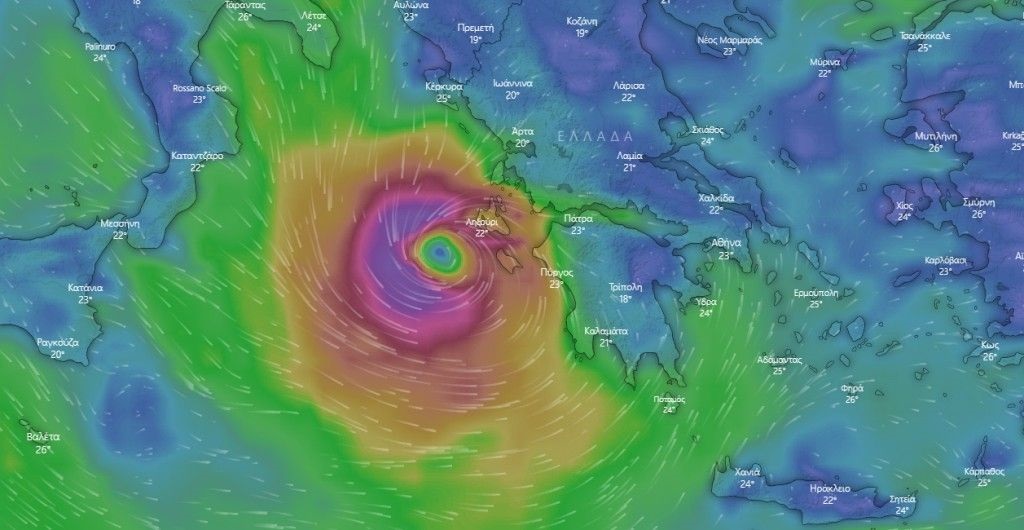 Συνεχίζεται η επέλαση του «Ιανού» – Δείτε πως θα κινηθεί το βράδυ ο μεσογειακός κυκλώνας