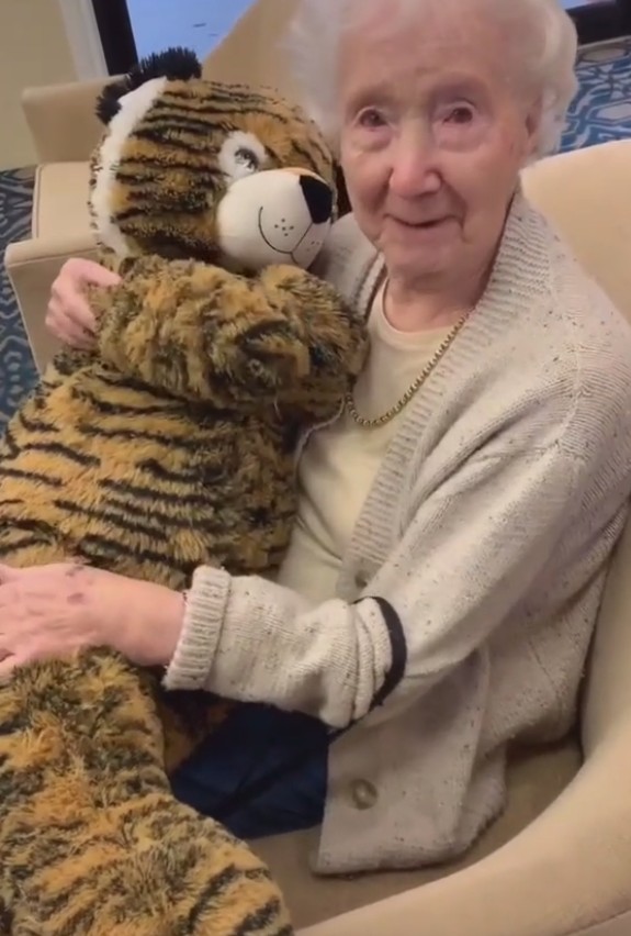 Το βίντεο που «έλιωσε» το TikTok : Hλικιωμένη με άνοια παίρνει δώρο ένα λούτρινο τίγρη