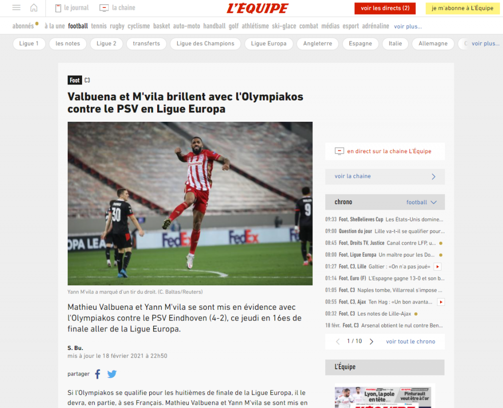 L’Equipe : Αποθεώνει Βαλμπουενά και Εμβιλά (pic)