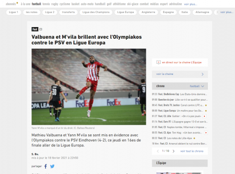 L’Equipe : Αποθεώνει Βαλμπουενά και Εμβιλά (pic)