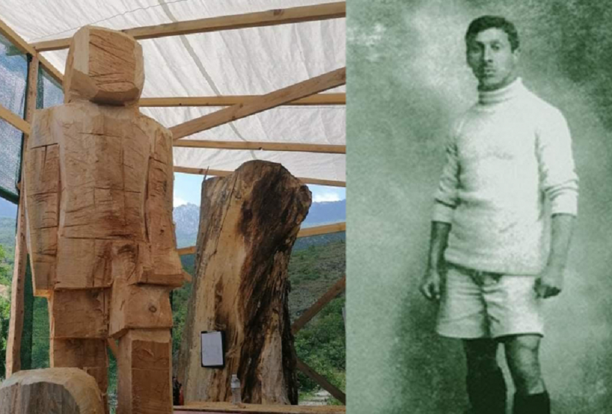 Φίλοι του Παναθηναϊκού φτιάχνουν άγαλμα από ξύλο του Γιώργου Καλαφάτη (pics)