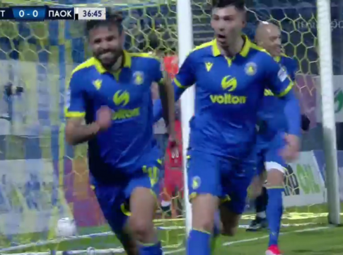 Αστέρας Τρίπολης – ΠΑΟΚ : Σέντρα του Κρέσπι, σουτ του Σίτο και 1-0 (vid)