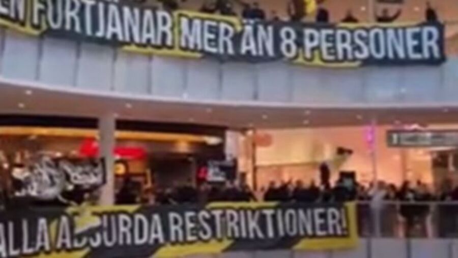 Χαμός σε εμπορικό κέντρο από τους οπαδούς της ΑΙΚ Στοκχόλμης (vid)