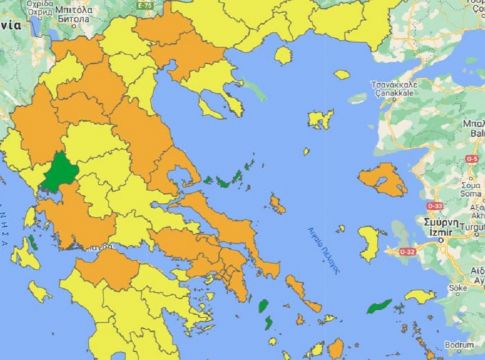 Αυτός είναι ο νέος επιδημιολογικός χάρτης της χώρας – Καμία περιοχή στο κόκκινο