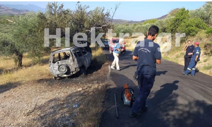 Φρίκη στην Κορινθία: Ο ιερέας Αλμυρής είναι ο νεκρός που εντοπίστηκε στο καμένο όχημα