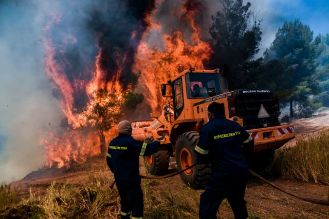 Ωρωπός: Μεγάλη φωτιά στο Συκάμινο Ωρωπού – Καίει αγροτοδασική έκταση