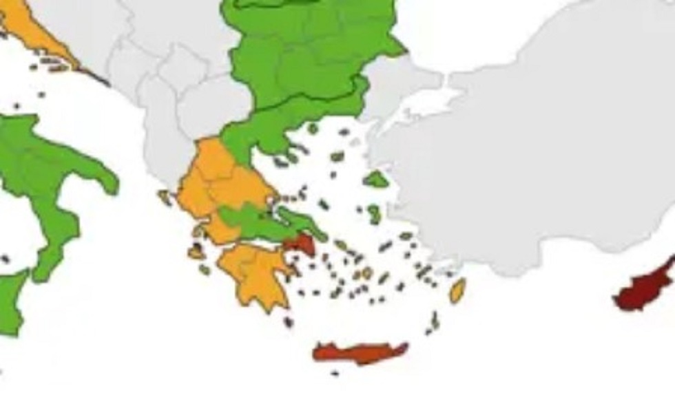 Ο επιδημιολογικός χάρτης της Ελλάδας – «Πορτοκαλί» Αττική και Κρήτη