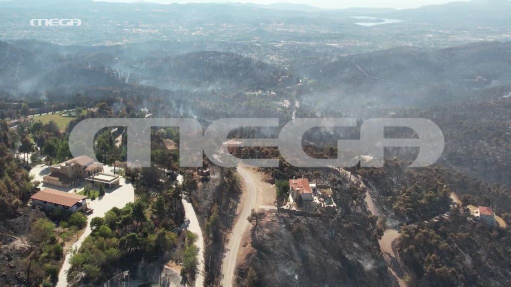 Βιβλική καταστροφή στην Αττική – Το drone του MEGA στις καμένες εκτάσεις