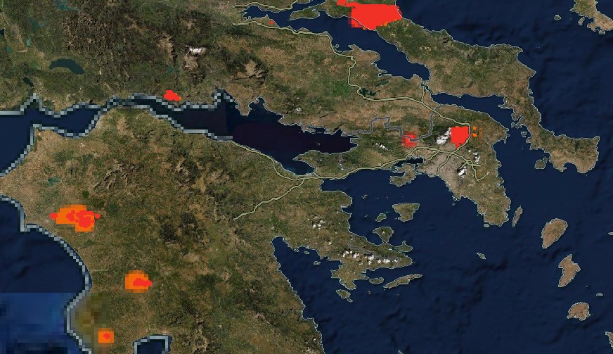 Η Ελλάδα φλέγεται – Απίστευτη απεικόνιση της NASA με τις πυρκαγιές