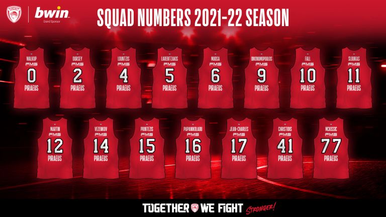 Ολυμπιακός – Οι αριθμοί στις φανέλες για τη νέα σεζόν | to10.gr