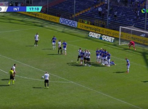 Τρομερό φάουλ του Ντιμάρκο και 1-0 η Ίντερ (vid)