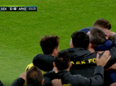 Φανταστικό σουτ στην κίνηση από τον Μήτογλου για το 1-0 (vid)