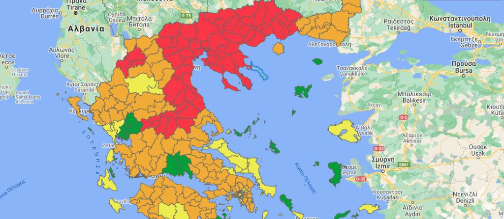 Αλλαγές στον επιδημιολογικό χάρτη – Ποιες περιοχές μπήκαν στο κόκκινο και ποιες πρασίνισαν
