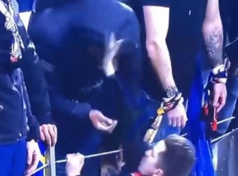 Φίλαθλος της Λιόν χαστούκισε τον άνθρωπο που πέταξε το μπουκάλι στον Παγιέ! (vid)