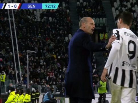 Γιουβέντους – Τα έχωσε στον Μοράτα ο Αλέγκρι τη στιγμή που τον έκανε αλλαγή (vid)