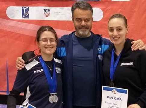Οι Κορακάκη και Μόσχη στο βάθρο του Grand Prix Αεροβόλων