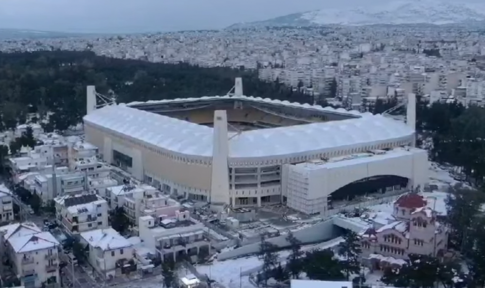 ΑΕΚ: Εντυπωσιακό βίντεο από τη χιονισμένη «Αγιά Σοφιά – OPAP Arena»