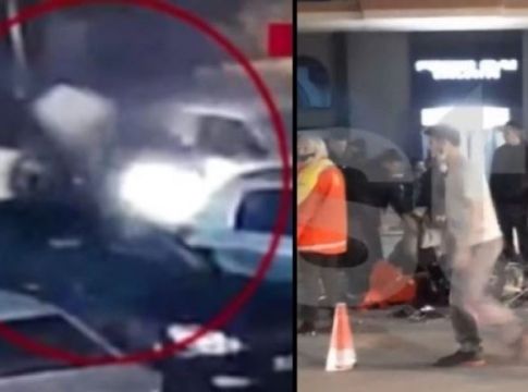 Τρομακτικό βίντεο ντελιβερά στην Κερατέα: Έπεσε πάνω σε φορτηγό που ξαφνικά έκανε αναστροφή (vid)