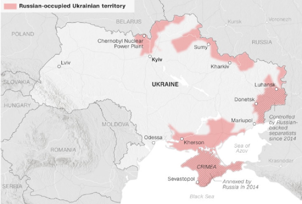 Πόλεμος στην Ουκρανία: Τα εδάφη που έχουν καταλάβει οι Ρώσοι