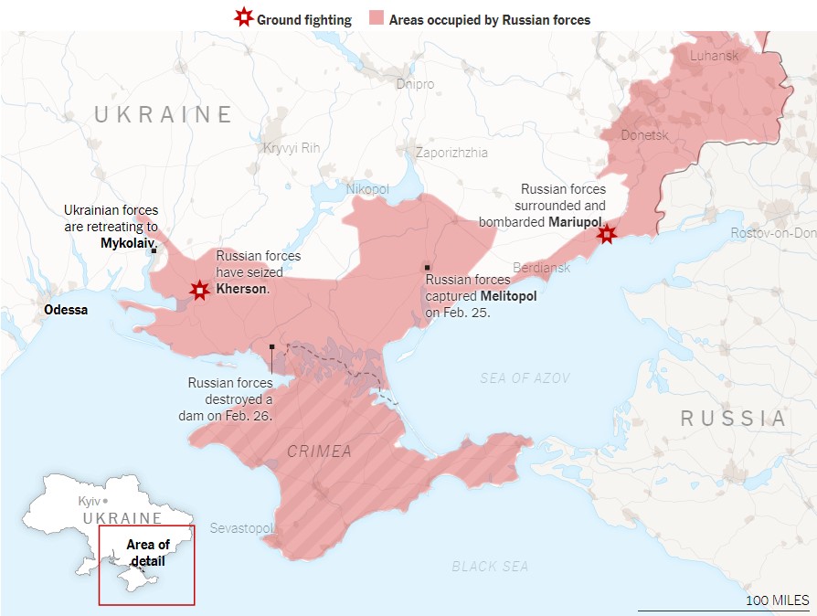 Πόλεμος στην Ουκρανία: Οι ρωσικές δυνάμεις προελαύνουν προς το Νικολάγιεφ