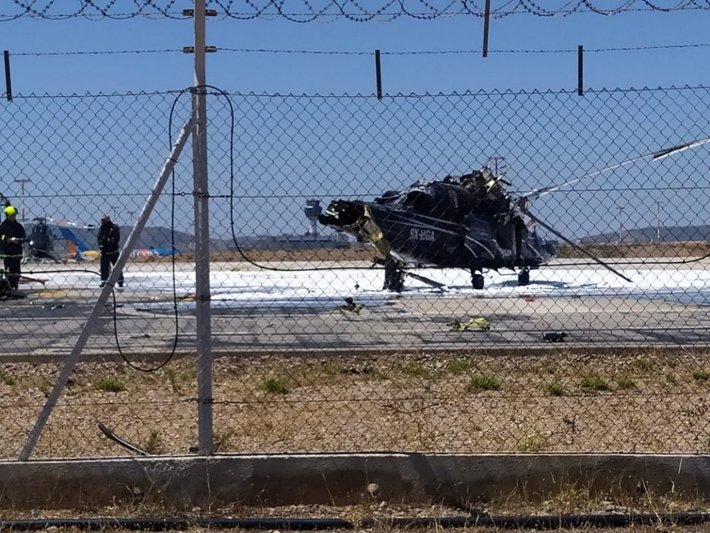 Φωτιά σε ελικόπτερο στο αεροδρόμιο Ελευθέριος Βενιζέλος (vid)