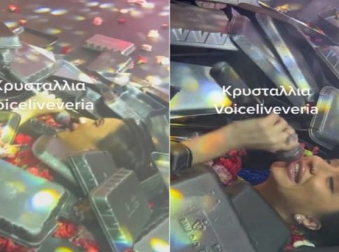 «Έθαψαν» τραγουδίστρια κάτω από πανέρια με λουλούδια – Viral βίντεο από νυχτερινό κέντρο στη Βέροια