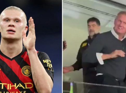 Χαμός με τον πατέρα του Χάαλαντ στο Μπερναμπέου: Πέταγε φιστίκια και έκανε χειρονομίες! (vid)