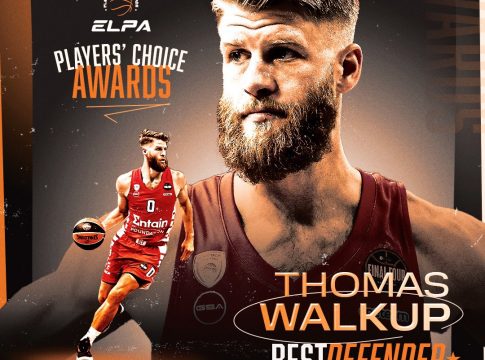Ο Τόμας Γουόκαπ αναδείχθηκε καλύτερος αμυντικός της EuroLeague, από την ένωση παικτών