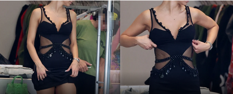 «Τσακώσαμε» γνωστή τραγουδίστρια να δοκιμάζει φορέματα σε κατάστημα της Γλυφάδας (pics)
