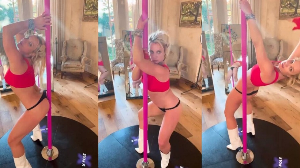 Η Μπρίτνεϊ Σπίαρς χορεύει σε στύλο για pole dancing φορώντας μόνο τα εσώρουχά της (vid)