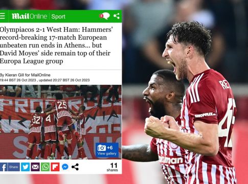 Έκανε αίσθηση στην Αγγλία η μεγάλη νίκη του Ολυμπιακού κόντρα στην κάτοχο του Conference League (pic)